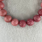 Natural Dark Pink Rhodonite Beads Bracelet 52.79g 18cm 12.0mm 18Beads - Huangs Jadeite and Jewelry Pte Ltd