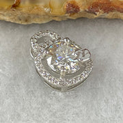 1.0 Ct Colourless Round Brilliant Diameter 6.5mm VVS1 Excellent Cut Moissanite Excellent Polish Excellent Symmetry None Florescence in S925 Silver Pendant GRA 218553560 - Huangs Jadeite and Jewelry Pte Ltd