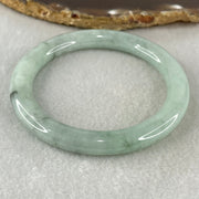 Type A Light Green with Blueish Green piao Hua Floral Jadeite Bangle 41.11g Inner Diameter 55.8mm 8.4 by 9.2mm (Very Slight Internal Lines) - Huangs Jadeite and Jewelry Pte Ltd
