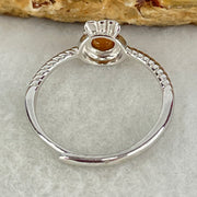 Type A Red Cabochon Jadeite in S925 Sliver Ring (Adjustable Size) 1.42g 4.5 by 3.2mm - Huangs Jadeite and Jewelry Pte Ltd