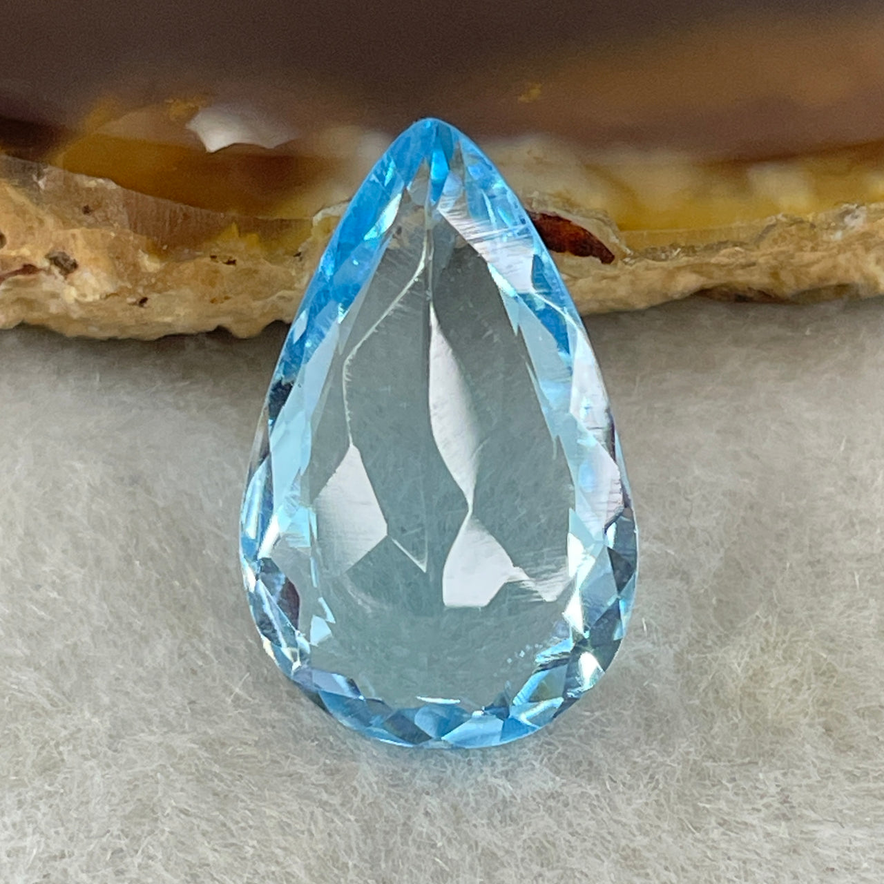 Natural Sky Blue Topaz Teardrop Shape 11.62ct 19.4 by 12.3 by 6.8mm - Huangs Jadeite and Jewelry Pte Ltd