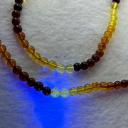 Natural Mixed Color Amber Beads Elastic Necklace 天然血珀项链 10.77g 36cm 7.4mm 52 Beads - Huangs Jadeite and Jewelry Pte Ltd