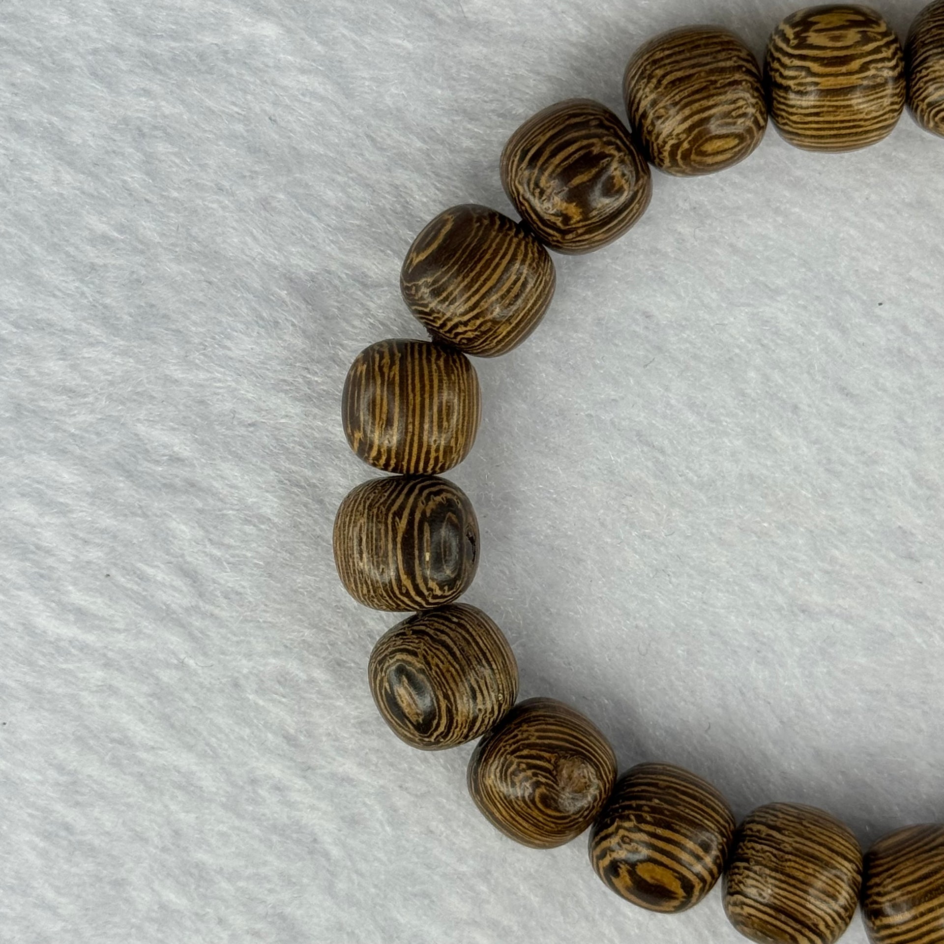 Natural Wenge Wooden Beads Bracelets 天然鸡翅木手链 9.35g 16.5cm 9.9mm 21 Beads - Huangs Jadeite and Jewelry Pte Ltd