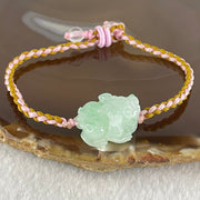 Type A Light Green with Emerald Green Spots Jadeite Male Pixiu String Bracelet 5.46g 15cm 19.5 by 16.3 by 11.2mm - Huangs Jadeite and Jewelry Pte Ltd