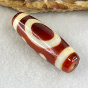 Natural Powerful Tibetan Old Oily Red White Agate One Eye Water Element Dzi Bead Heavenly Master (Tian Zhu) 一眼水元素天珠 9.44g 37.8 by 12.7mm - Huangs Jadeite and Jewelry Pte Ltd