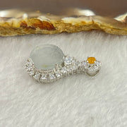 Type A High Icy Light Blueish Green Jadeite 11.9 by 3.0mm Round Wu Shi Pai Pendant with Crystals in S925 Silver Pendant 4.05g - Huangs Jadeite and Jewelry Pte Ltd