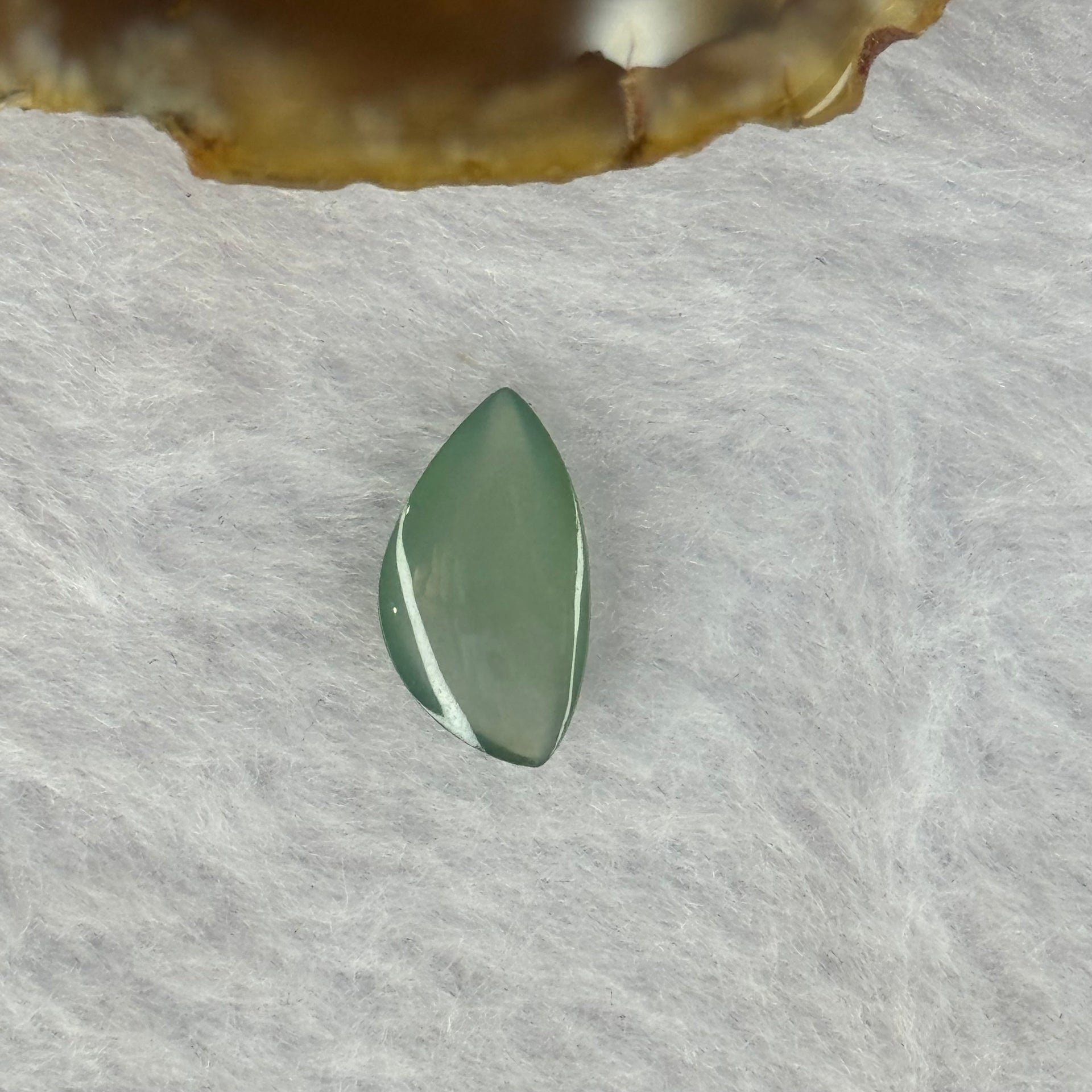 Type A ICY Blueish Green Jadeite Jade Stone For Setting 2.70ct 15.2 by 8.2 by 3.0mm - Huangs Jadeite and Jewelry Pte Ltd