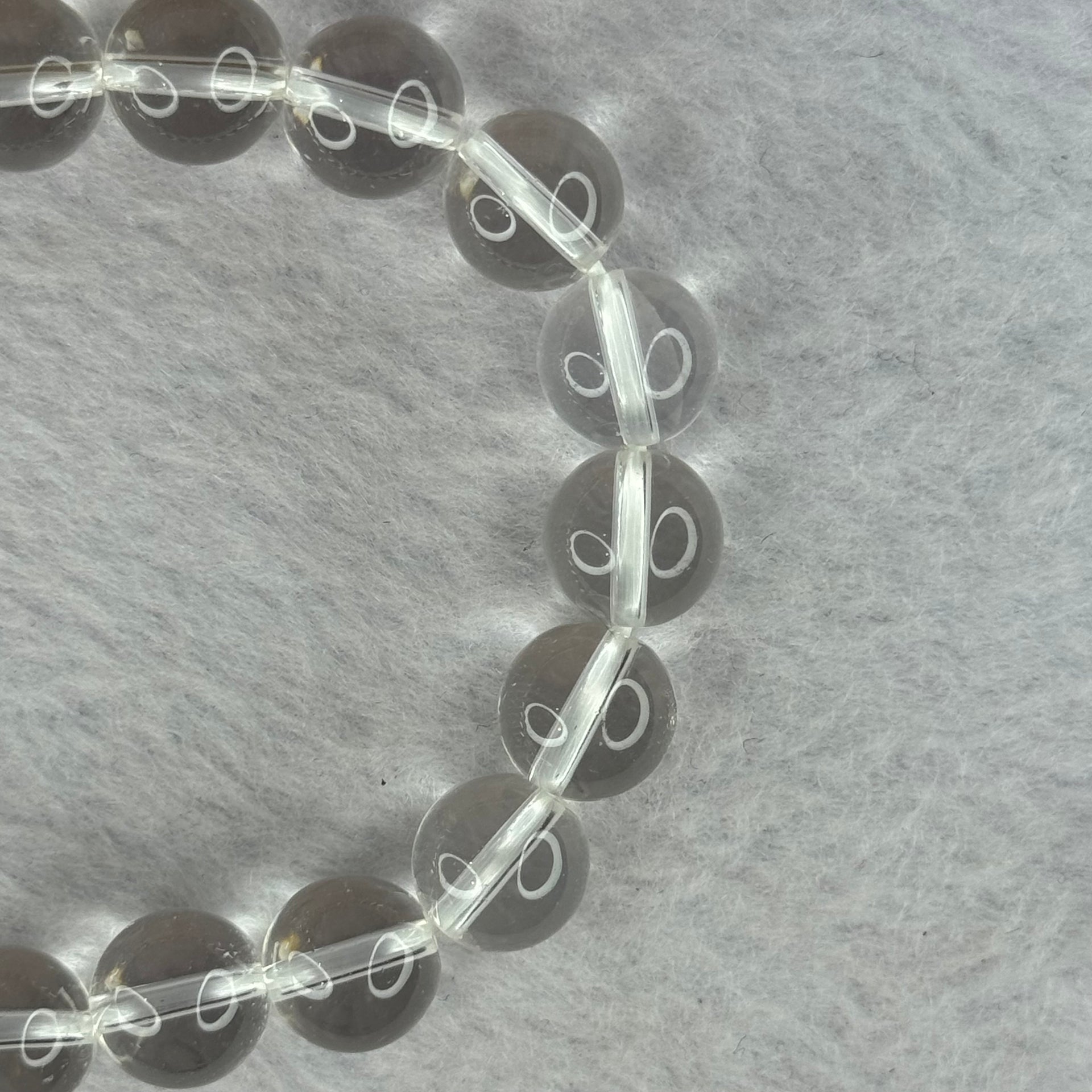 Natural Clear Quartz Bracelet 天然白水晶手链 30.51g 17cm 10.6mm 19 Beads - Huangs Jadeite and Jewelry Pte Ltd