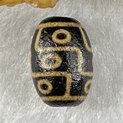Natural Powerful Tibetan Old Oily Agate 9 Eyes Dzi Bead Heavenly Master (Tian Zhu) 九眼天诛 2.01g 14.2 by 9.9mm - Huangs Jadeite and Jewelry Pte Ltd