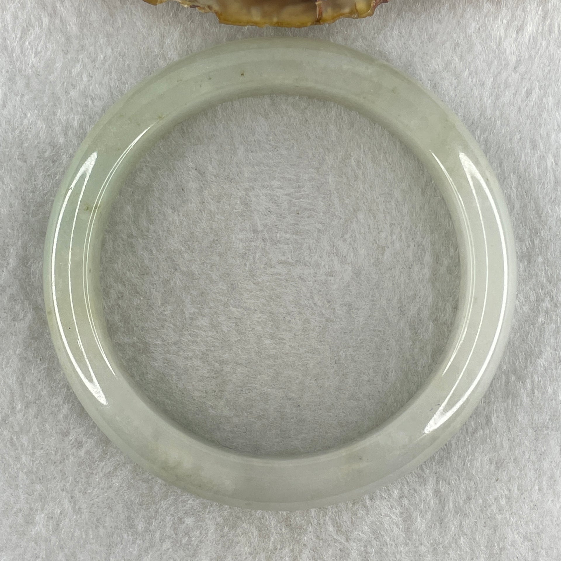 Type A Natural Light Green with Brown Spots Jadeite Bangle 53.14g Inner Diameter 57.0mm 11.6 by 9.1mm (Close to Perfect) - Huangs Jadeite and Jewelry Pte Ltd