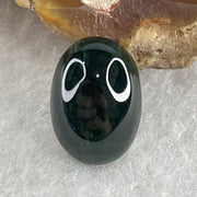 Type A Translucent Black Omphacite Jadeite Round Cabouchon Stone For Setting 1.06g 12.7 by 9.0 by 4.7mm - Huangs Jadeite and Jewelry Pte Ltd