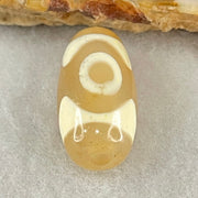 Natural Powerful Tibetan Old Oily Agate 3 Eyes Dzi Bead Heavenly Master (Tian Zhu) 三眼天诛 2.84g 19.8 by 10.0mm - Huangs Jadeite and Jewelry Pte Ltd