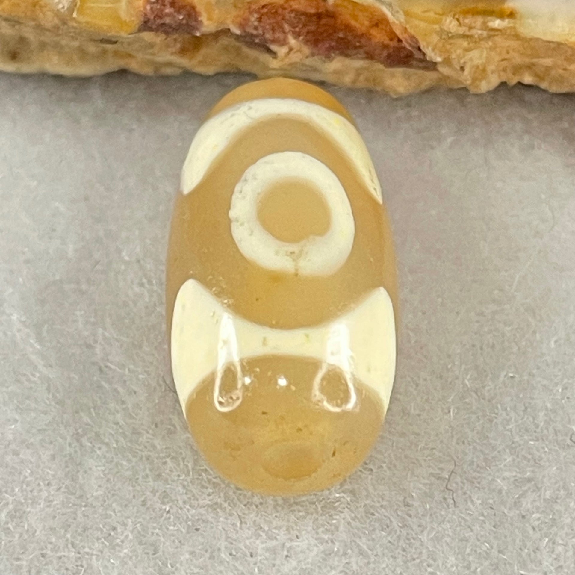 Natural Powerful Tibetan Old Oily Agate 3 Eyes Dzi Bead Heavenly Master (Tian Zhu) 三眼天诛 2.84g 19.8 by 10.0mm - Huangs Jadeite and Jewelry Pte Ltd
