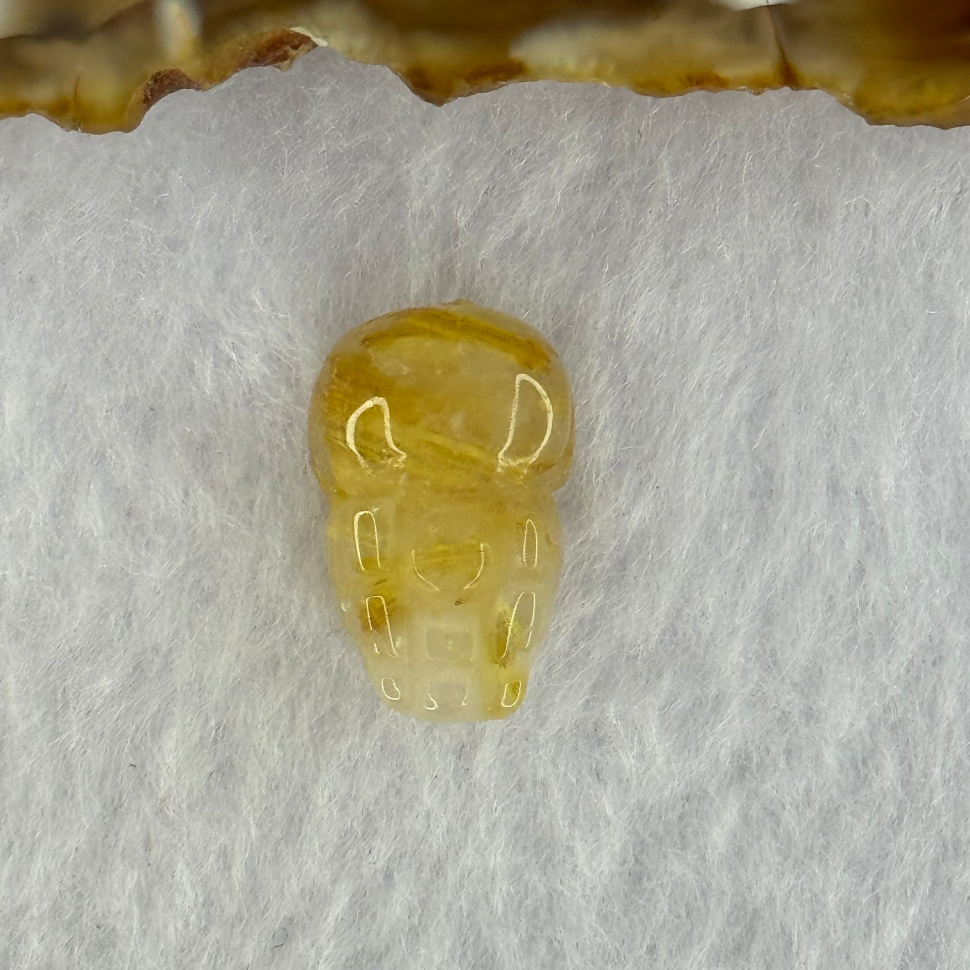 Natural Golden Rutilated Pixiu Charm 2.61g 18.0 by 11.8 by 7.8mm - Huangs Jadeite and Jewelry Pte Ltd