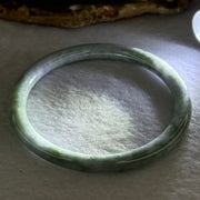 Type A Deep Lavender with Green Piao Hua Jadeite Bangle 22.69g Internal Diameter 59.4mm 6.5 by 7.2mm (Internal Line) - Huangs Jadeite and Jewelry Pte Ltd