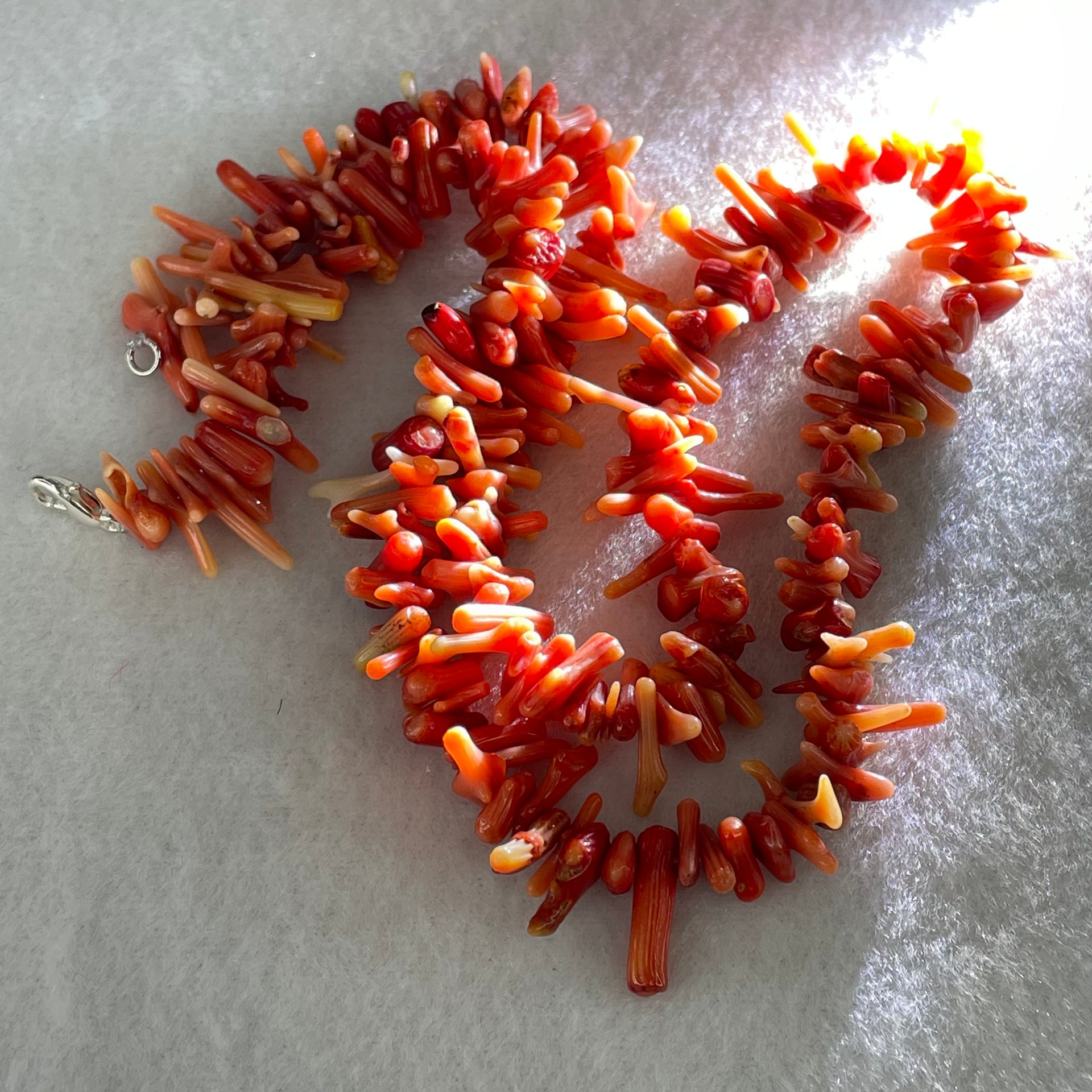 Natural Red Coral Fragments Necklace Approximately 220pcs 33.42g - Huangs Jadeite and Jewelry Pte Ltd