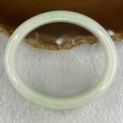 Type A Natural Light Green Light Lavender Jadeite Oval Bangle 42.33g Inner Diameter 53.1mm 14.6 by 6.3mm (Internal Line) - Huangs Jadeite and Jewelry Pte Ltd