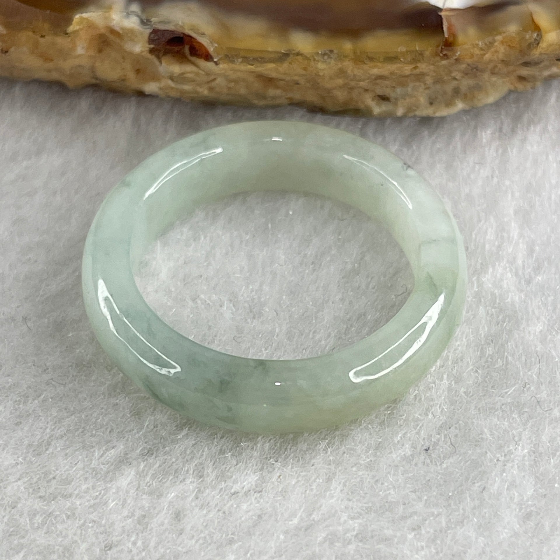 Natural Type A Faint Green with Green Jadeite Ring 3.03g 5.1 by 3.3mm US 8 HK 17.5 - Huangs Jadeite and Jewelry Pte Ltd