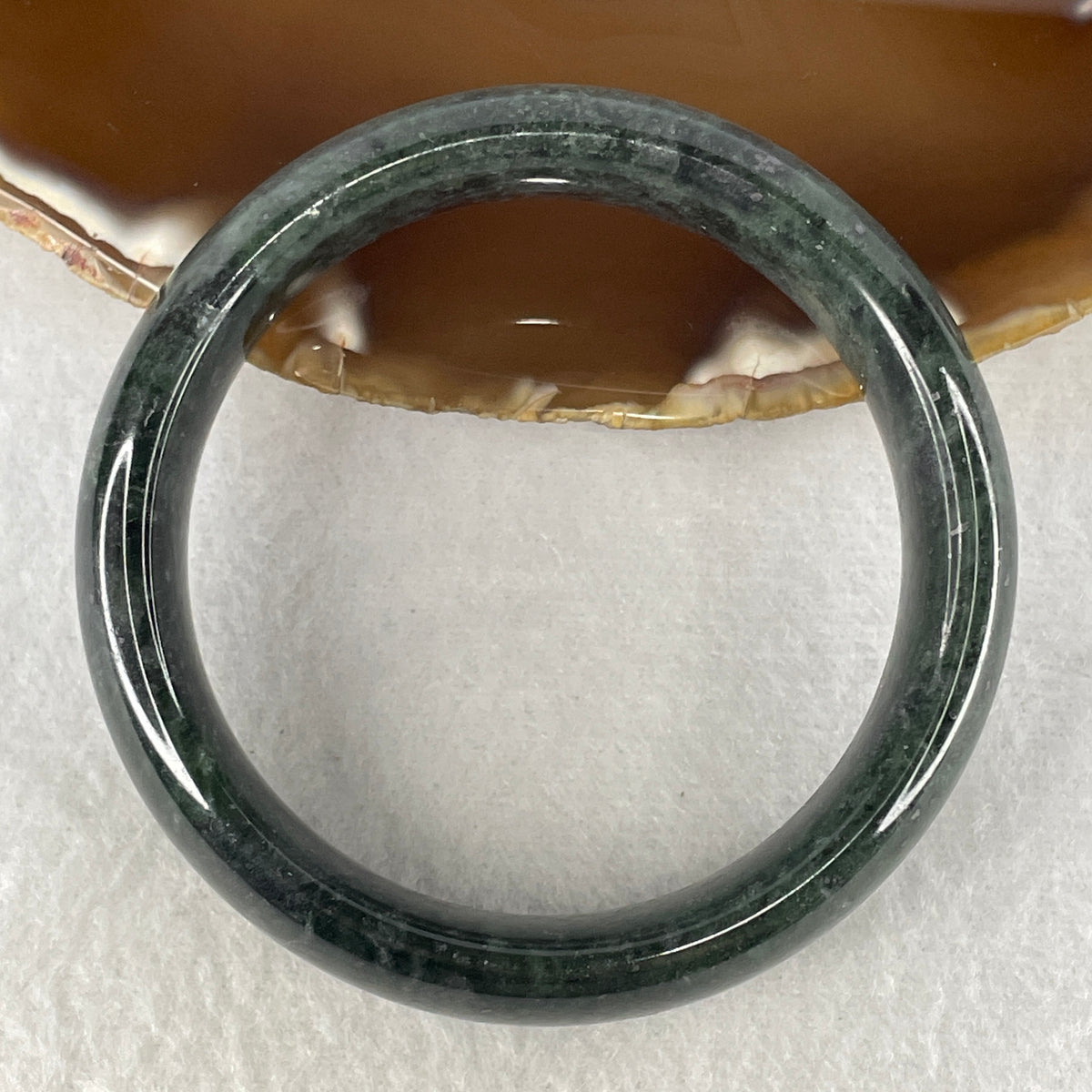 Natural Green Moss Agate Bangle | Enchanted Forest Energy & Abundance Bracelet (56.85g | 54.9mm Inner Diameter | 17.2x8.2mm)