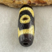 Natural Powerful Tibetan Old Oily Agate 3 Eyes Dzi Bead Heavenly Master (Tian Zhu) 三眼天诛 5.07g 28.8 by 10.8mm - Huangs Jadeite and Jewelry Pte Ltd