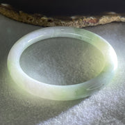 Type A Light Green with Blueish Green piao Hua Floral Jadeite Bangle 37.84g Inner Diameter 57.7mm 8.6 by 9.0mm (Internal Lines) - Huangs Jadeite and Jewelry Pte Ltd