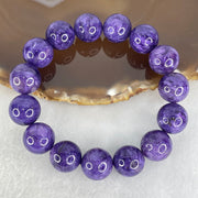 Good Grade Natural Charoite Beads Bracelet 58.817g 18.5cm 14.3mm Beads - Huangs Jadeite and Jewelry Pte Ltd