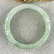Type A Light Green Faint Lavender with Emerald Green Patches Jadeite Bangle 72.91g Inner Diameter 56.9mm 15.1 by 9.3mm (Very Slight Internal Lines) - Huangs Jadeite and Jewelry Pte Ltd