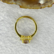 Natural Golden Rutilated Quartz in 925 Sliver Ring (Gold Color) 1.90g 5.8 by 3.5 mm Adjustable Size - Huangs Jadeite and Jewelry Pte Ltd