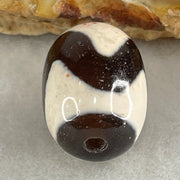 Natural Powerful Tibetan Old Oily Agate Tiger Tooth Daluo Dzi Bead Heavenly Master (Tian Zhu) 虎呀天诛 3.99g 16.7 by 12.6mm - Huangs Jadeite and Jewelry Pte Ltd