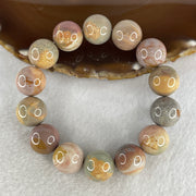Certified Natural Alashan Agate Greyish Pink Beads Bracelet 66.758g 16cm 15.4mm 14Beads - Huangs Jadeite and Jewelry Pte Ltd
