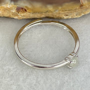 Type A Semi Icy Light Lavender Cabochon Jadeite in S925 Sliver Ring (Adjustable Size) 0.89g 3.1 by 2.0mm - Huangs Jadeite and Jewelry Pte Ltd