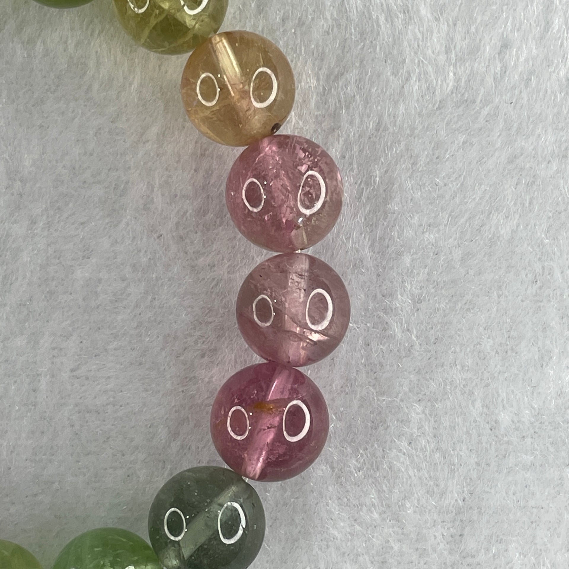 Very Good Natural Tourmaline Crystal Beads Bracelet 28.33g 13.5cm 10.4mm 17Beads - Huangs Jadeite and Jewelry Pte Ltd