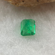 Natural Colombia Vivid Green Emerald (Beryl) Cut-Cornered Rectangular Step cut 0.41ct 5.0 by 4.1 by 2.9mm - Huangs Jadeite and Jewelry Pte Ltd