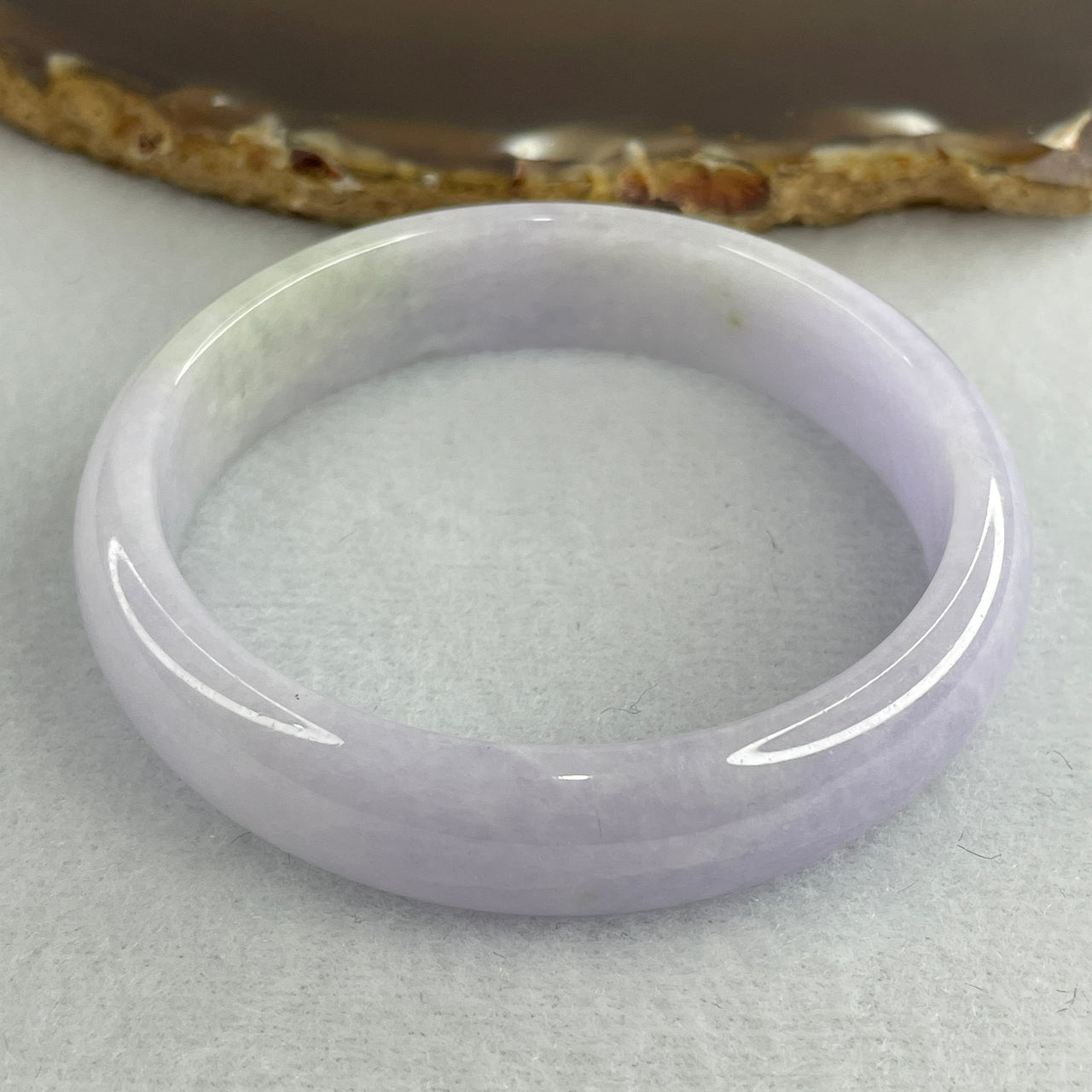 Natural Type A Multicolor Jadeite Bangle | 53.6mm Light Lavender with Faint Green Accents | Classic Premium "Fei Cui" Round Wrist Heirloom 40.91g 12.9x6.9mm (Internal Lines)