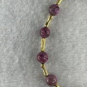 Natural Lepidolite Beads Bracelet with Charms 5.57g 15cm 6.1mm 14Beads - Huangs Jadeite and Jewelry Pte Ltd