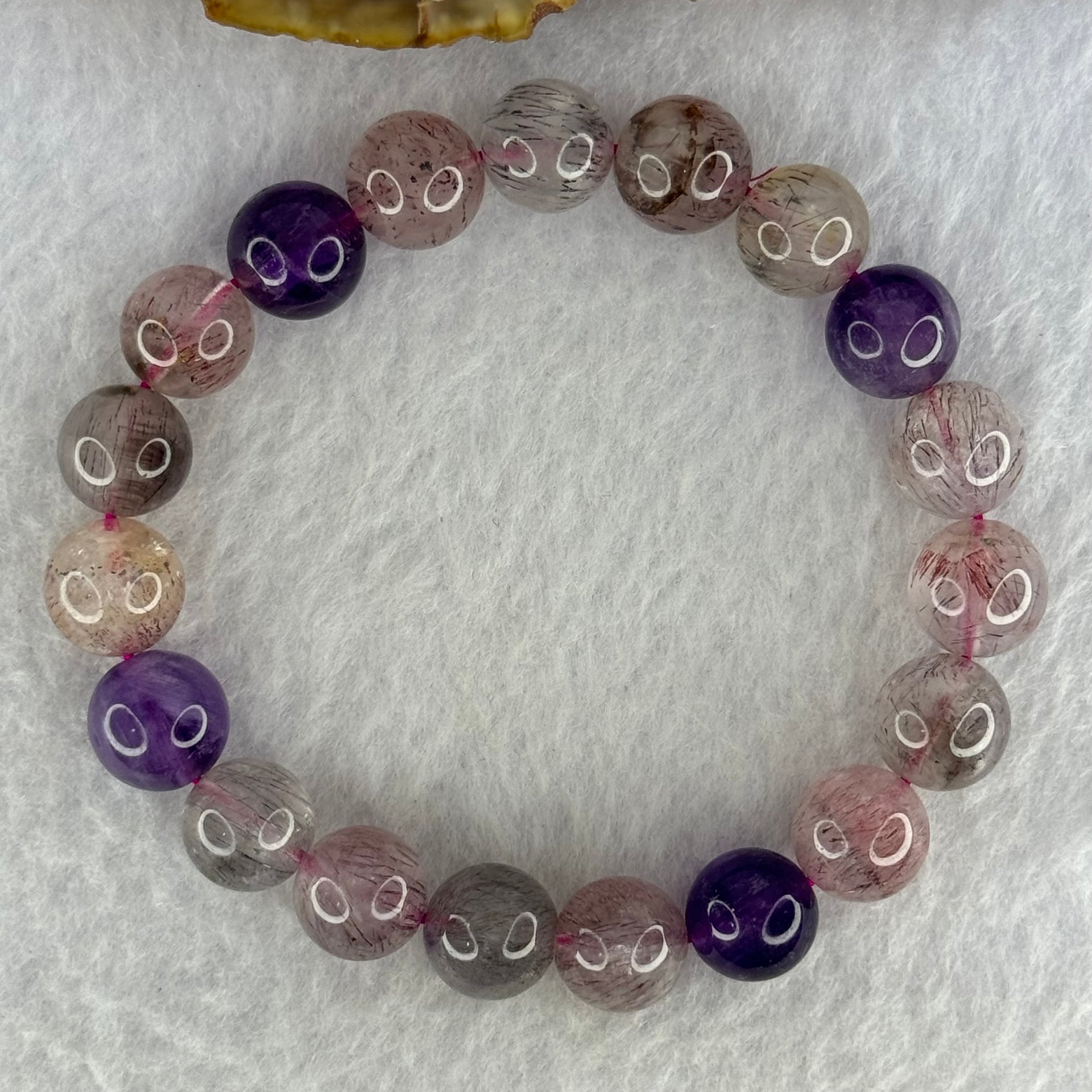 Natural Super 7 Beads Bracelet 32.24g 17.5cm 11.0mm 19 Beads - Huangs Jadeite and Jewelry Pte Ltd