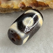 Natural Powerful Tibetan Old Oily Agate 3 Eyes Dzi Bead Heavenly Master (Tian Zhu) 三眼天诛 2.83g 17.4 by 10.1mm - Huangs Jadeite and Jewelry Pte Ltd