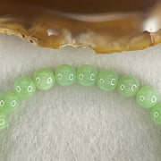 Type A Intense Bright Apple Green Jadeite Beads Bracelet 11.45g 15cm 6.1mm 30 Beads - Huangs Jadeite and Jewelry Pte Ltd