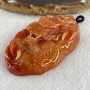 Type A Brownish Red Jadeite Dragon Double Side Pendant 55.34g 66.4 by 39.8 by 12.3mm - Huangs Jadeite and Jewelry Pte Ltd