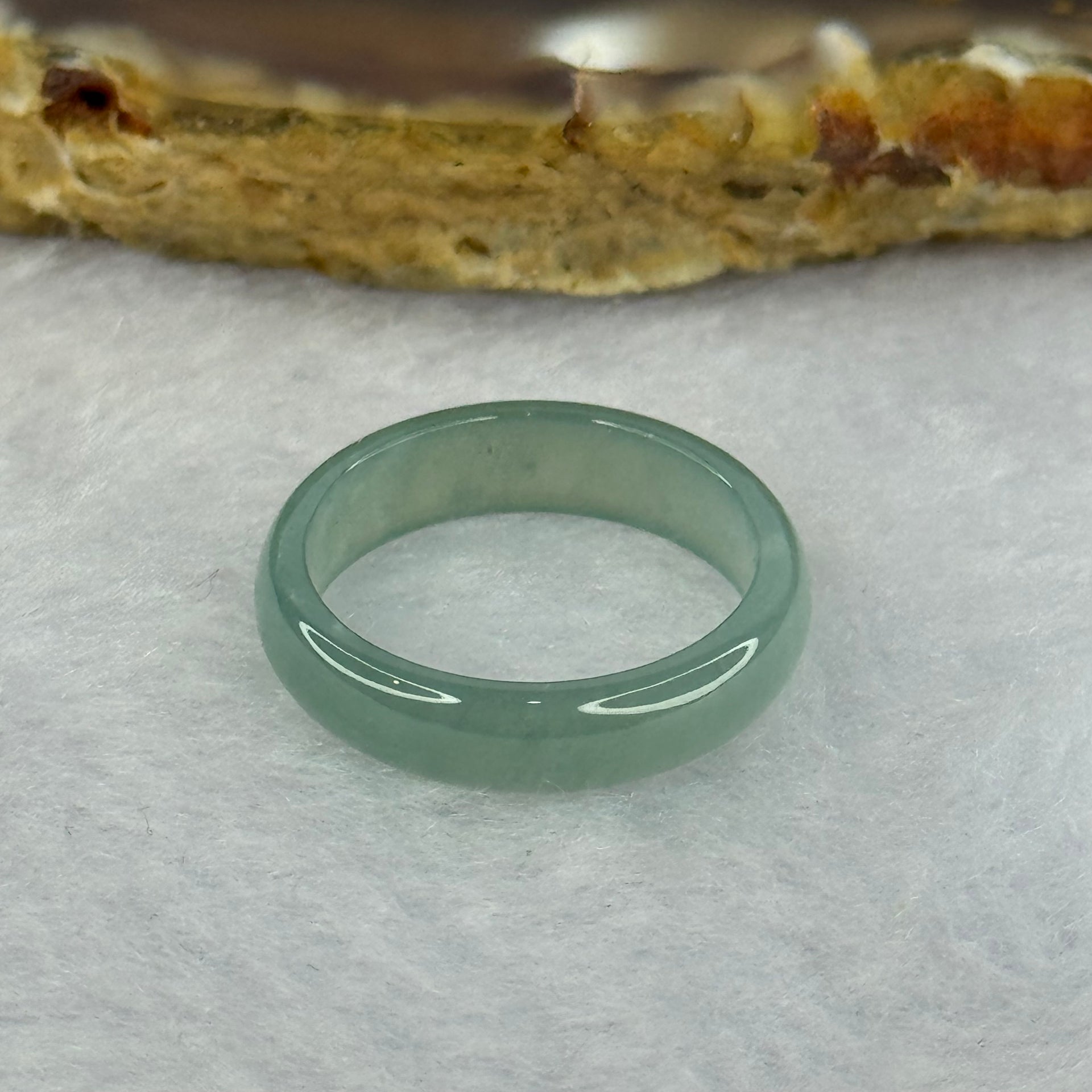Type A ICY Blueish Green Jadeite Ring 1.24g 4.2 by 2.1mm US4.5 HK9.5mm - Huangs Jadeite and Jewelry Pte Ltd