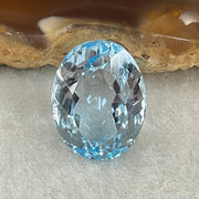 Natural Sky Blue Topaz Oval Shape 10.65ct 14.1 by 10.6 by 8.0mm - Huangs Jadeite and Jewelry Pte Ltd