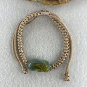 Natural Type A Blueish-Green & Brownish Jadeite Pixiu Bracelet Focal Charm | Wealth Guardian & Asset Protection Talisman (6.69g | 21.1 x 10.2 x 11.2mm) - Huangs Jadeite and Jewelry Pte Ltd