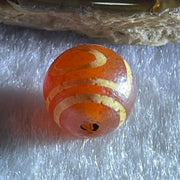 Natural Powerful Tibetan Old Oily Agate 1 Eye With Mountain Support Dzi Bead Heavenly Master (Tian Zhu) 一眼靠天珠 1.49g 10.1 by 10.3mm - Huangs Jadeite and Jewelry Pte Ltd