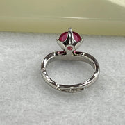 Red Cubic Zirornia in Sliver Ring (Adjustable Size) 2.84g 7.7 by 3.8mm - Huangs Jadeite and Jewelry Pte Ltd