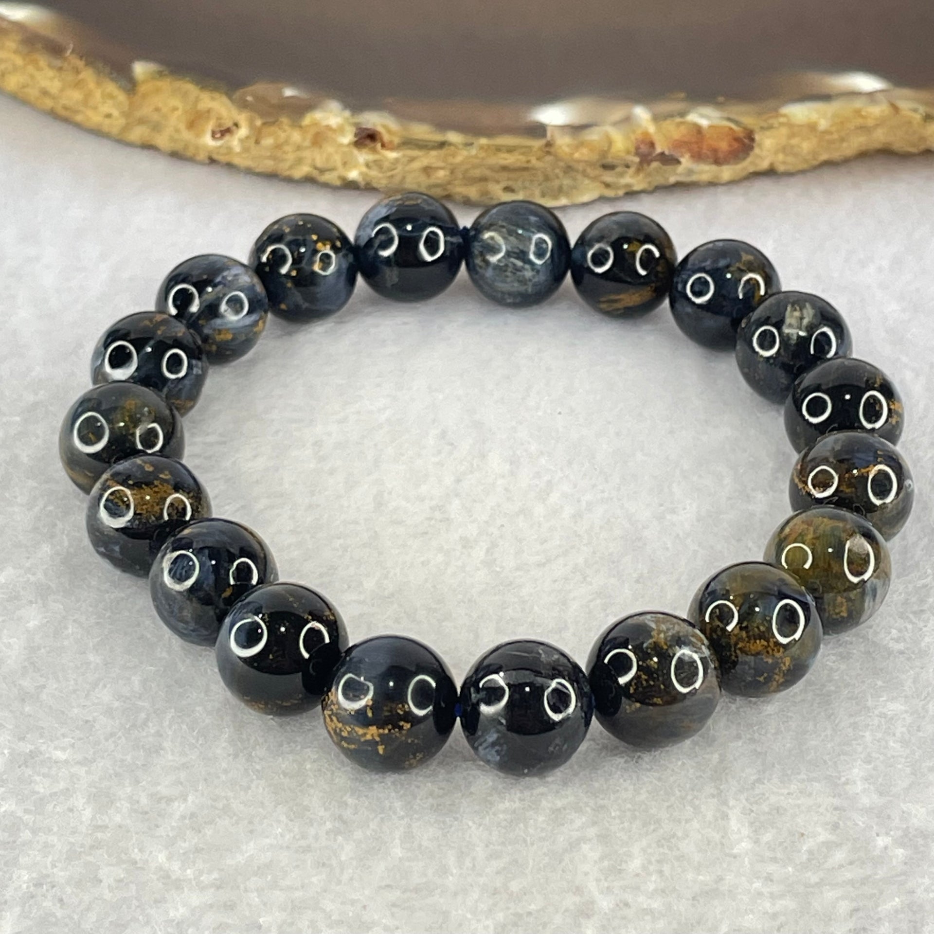 Good Grade Natural Petersite Beads Bracelet 31.03g 17cm 10.8mm 19 Beads - Huangs Jadeite and Jewelry Pte Ltd