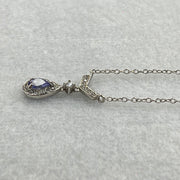 Natural Blue Topaz in S925 Sliver Necklace 2.29g 6.2 by 4.6 by 3.4mm - Huangs Jadeite and Jewelry Pte Ltd