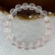 Natural Rose Quartz Beads Bracelet 天然玫瑰石英珠手链 32.98g 17cm 10.9mm 19 Beads - Huangs Jadeite and Jewelry Pte Ltd
