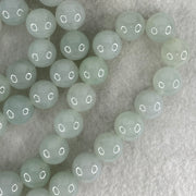 Type A Light Lavender Green Jadeite Beads Necklace 160.48g 56cm 12.6mm 48 Beads - Huangs Jadeite and Jewelry Pte Ltd
