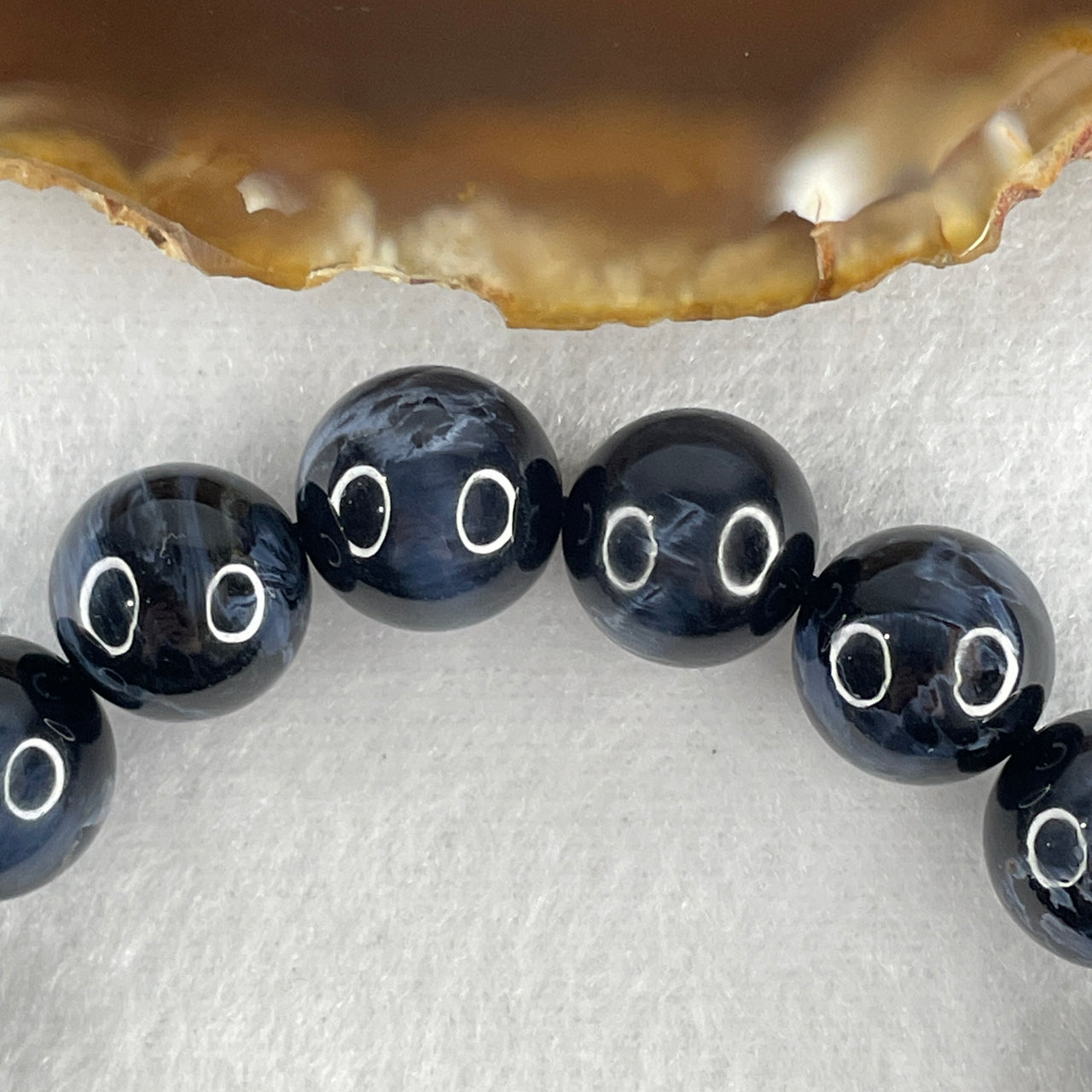 Very Very Good Grade Natural Pietersite Beads Bracelet 47.21g 17cm 12.9mm 17 Beads