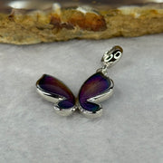 Natural Meteorite Multi Color Butterfly Pendant in S925 Silver 1.78g 17.4 by 15.6 by 3.4mm - Huangs Jadeite and Jewelry Pte Ltd